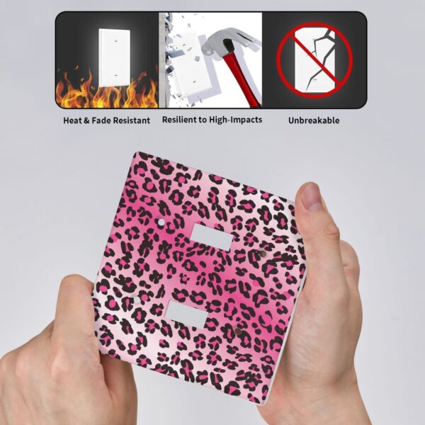 1Pcs Pink Leopard Wall Switch Cover Plate  Wall Plate Cover  Outlet Covers Wall Plate  For bedroom room decoration - Image 4