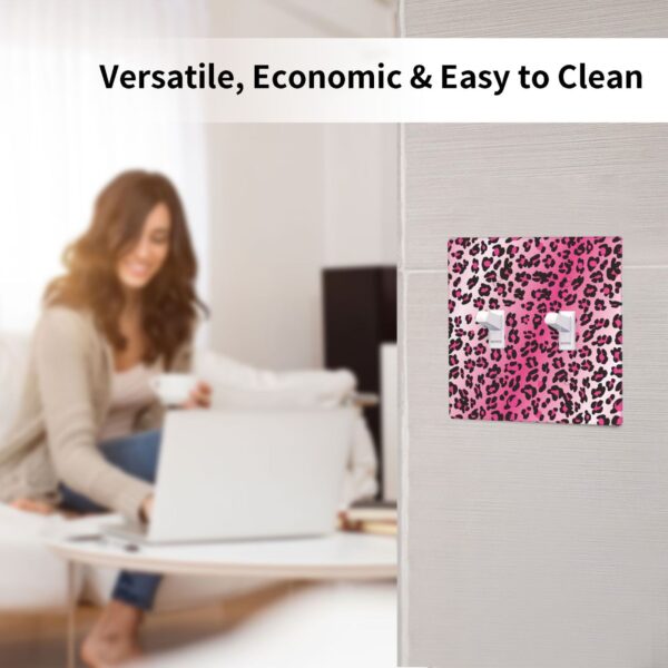 1Pcs Pink Leopard Wall Switch Cover Plate  Wall Plate Cover  Outlet Covers Wall Plate  For bedroom room decoration - Image 5