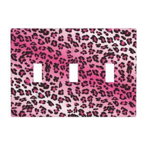 1Pcs Pink Leopard Wall Switch Cover Plate  Wall Plate Cover  Outlet Covers Wall Plate  For bedroom room decoration