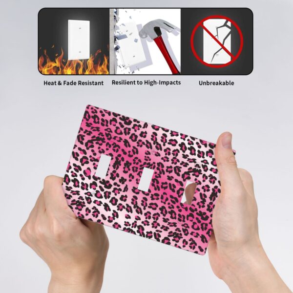 1Pcs Pink Leopard Wall Switch Cover Plate  Wall Plate Cover  Outlet Covers Wall Plate  For bedroom room decoration - Image 4