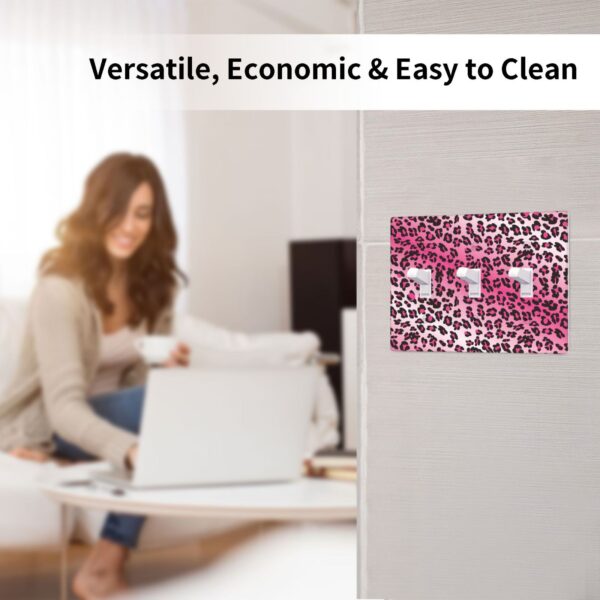 1Pcs Pink Leopard Wall Switch Cover Plate  Wall Plate Cover  Outlet Covers Wall Plate  For bedroom room decoration - Image 5