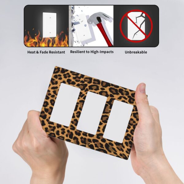 1Pcs Yellow Leopard Wall Switch Cover Plate  Wall Plate Cover  Outlet Covers Wall Plate  For bedroom room decoration - Image 4