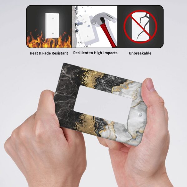 1Pcs Marble Texture Modern Abstract Black Wall Switch Cover Plate  Wall Plate Cover  Outlet Covers Wall Plate  For bedroom room decoration - Image 4