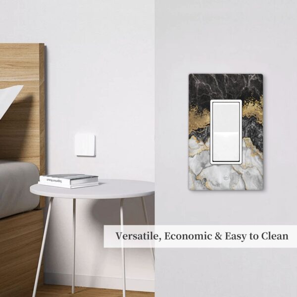 1Pcs Marble Texture Modern Abstract Black Wall Switch Cover Plate  Wall Plate Cover  Outlet Covers Wall Plate  For bedroom room decoration - Image 5