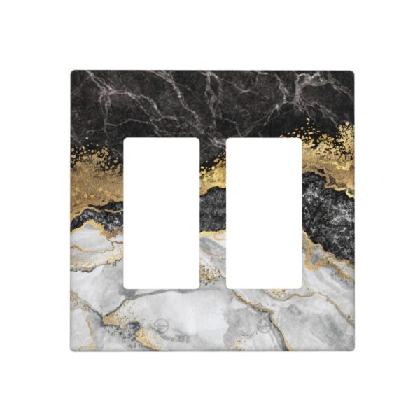 1Pcs Marble Texture Modern Abstract Black Wall Switch Cover Plate  Wall Plate Cover  Outlet Covers Wall Plate  For bedroom room decoration