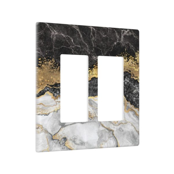 1Pcs Marble Texture Modern Abstract Black Wall Switch Cover Plate  Wall Plate Cover  Outlet Covers Wall Plate  For bedroom room decoration - Image 3