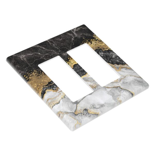1Pcs Marble Texture Modern Abstract Black Wall Switch Cover Plate  Wall Plate Cover  Outlet Covers Wall Plate  For bedroom room decoration - Image 2