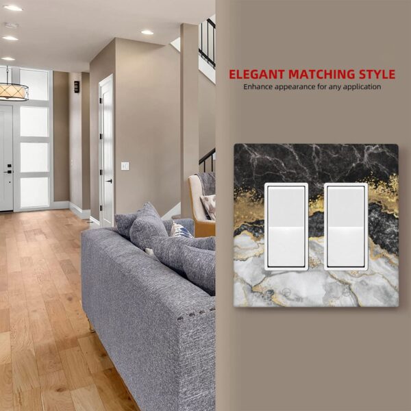 1Pcs Marble Texture Modern Abstract Black Wall Switch Cover Plate  Wall Plate Cover  Outlet Covers Wall Plate  For bedroom room decoration - Image 5