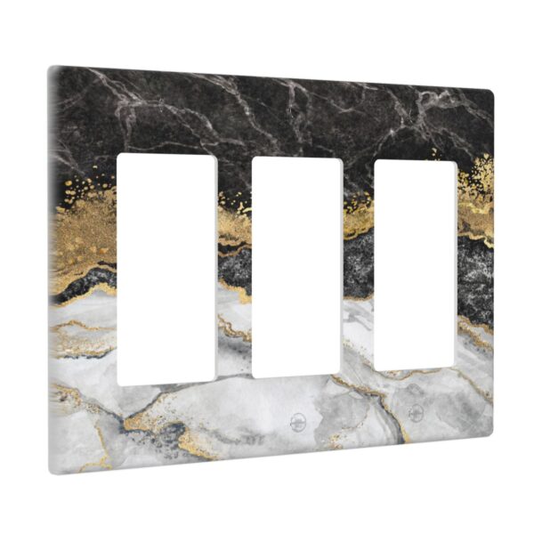1Pcs Marble Texture Modern Abstract Black Wall Switch Cover Plate  Wall Plate Cover  Outlet Covers Wall Plate  For bedroom room decoration - Image 3