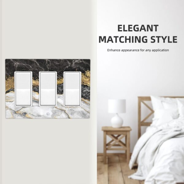 1Pcs Marble Texture Modern Abstract Black Wall Switch Cover Plate  Wall Plate Cover  Outlet Covers Wall Plate  For bedroom room decoration - Image 5