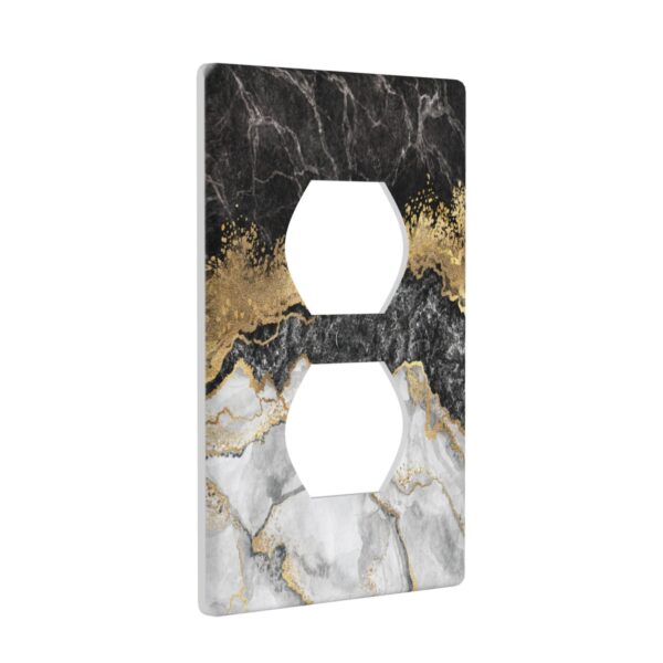1Pcs Marble Texture Modern Abstract Black Wall Switch Cover Plate  Wall Plate Cover  Outlet Covers Wall Plate  For bedroom room decoration - Image 2