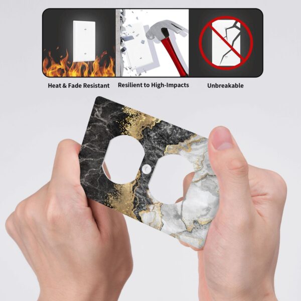 1Pcs Marble Texture Modern Abstract Black Wall Switch Cover Plate  Wall Plate Cover  Outlet Covers Wall Plate  For bedroom room decoration - Image 4