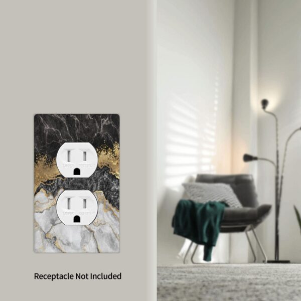 1Pcs Marble Texture Modern Abstract Black Wall Switch Cover Plate  Wall Plate Cover  Outlet Covers Wall Plate  For bedroom room decoration - Image 5