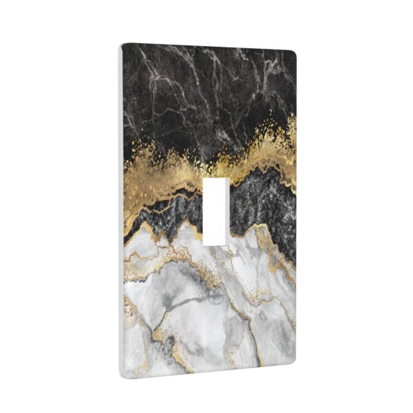 1Pcs Marble Texture Modern Abstract Black Wall Switch Cover Plate  Wall Plate Cover  Outlet Covers Wall Plate  For bedroom room decoration - Image 2