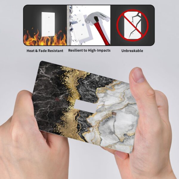1Pcs Marble Texture Modern Abstract Black Wall Switch Cover Plate  Wall Plate Cover  Outlet Covers Wall Plate  For bedroom room decoration - Image 4
