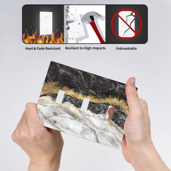 1Pcs Marble Texture Modern Abstract Black Wall Switch Cover Plate  Wall Plate Cover  Outlet Covers Wall Plate  For bedroom room decoration - Image 4