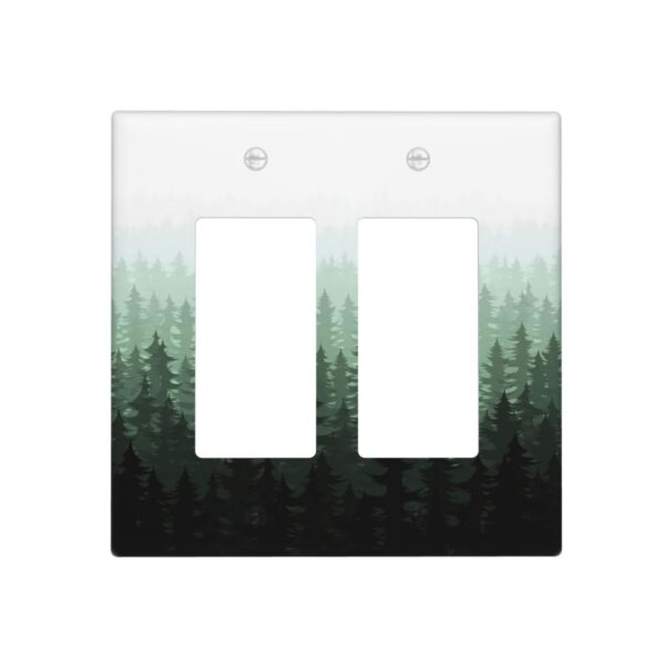 1Pcs Misty forest mountain trees and leaves Wall Switch Cover Plate  Wall Plate Cover  Outlet Covers Wall Plate  For bedroom room decoration