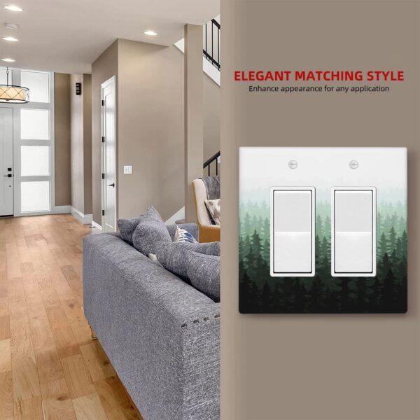 1Pcs Misty forest mountain trees and leaves Wall Switch Cover Plate  Wall Plate Cover  Outlet Covers Wall Plate  For bedroom room decoration - Image 4