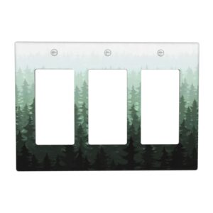 1Pcs Misty forest mountain trees and leaves Wall Switch Cover Plate  Wall Plate Cover  Outlet Covers Wall Plate  For bedroom room decoration