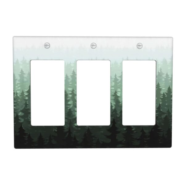 1Pcs Misty forest mountain trees and leaves Wall Switch Cover Plate  Wall Plate Cover  Outlet Covers Wall Plate  For bedroom room decoration