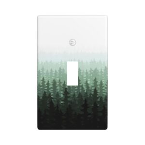 1Pcs Misty forest mountain trees and leaves Wall Switch Cover Plate  Wall Plate Cover  Outlet Covers Wall Plate  For bedroom room decoration