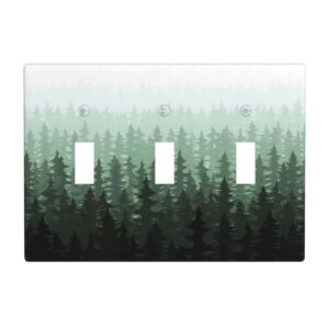 1Pcs Misty forest mountain trees and leaves Wall Switch Cover Plate  Wall Plate Cover  Outlet Covers Wall Plate  For bedroom room decoration