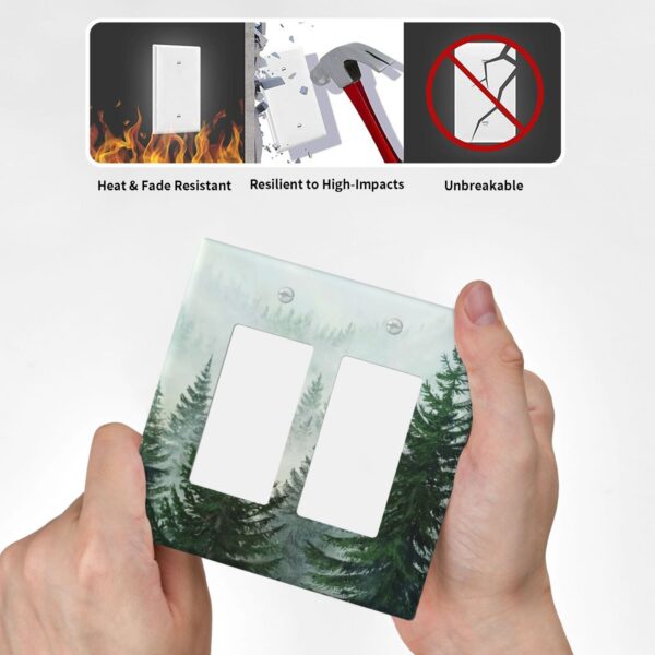 1Pcs Misty Forest Wall Switch Cover Plate  Wall Plate Cover  Outlet Covers Wall Plate  For bedroom room decoration - Image 4