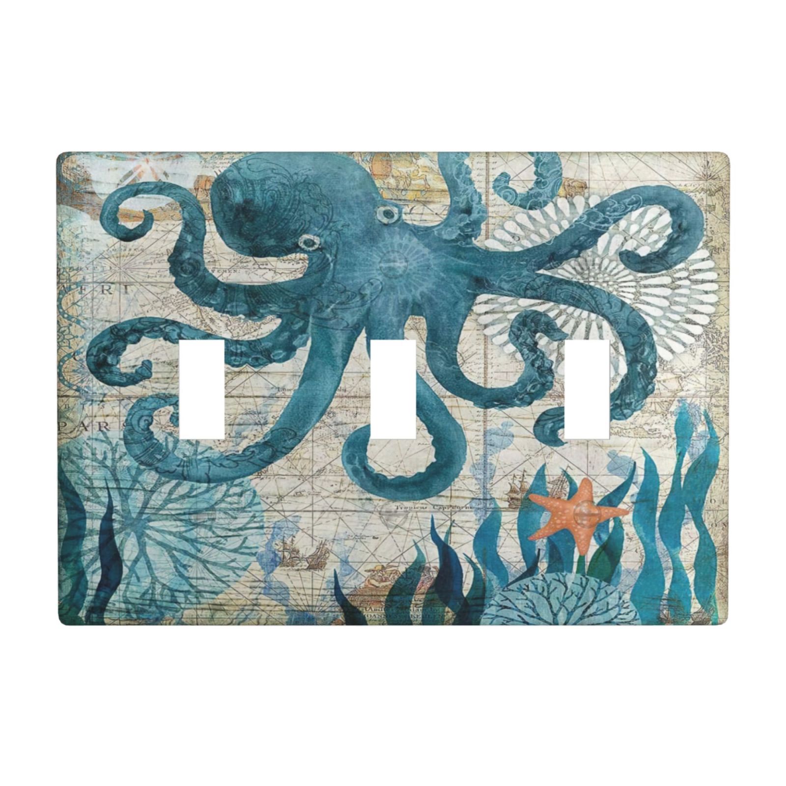 1Pcs Ocean octopus Wall Switch Cover Plate Wall Plate Cover Outlet Covers Wall Plate For bedroom room decoration