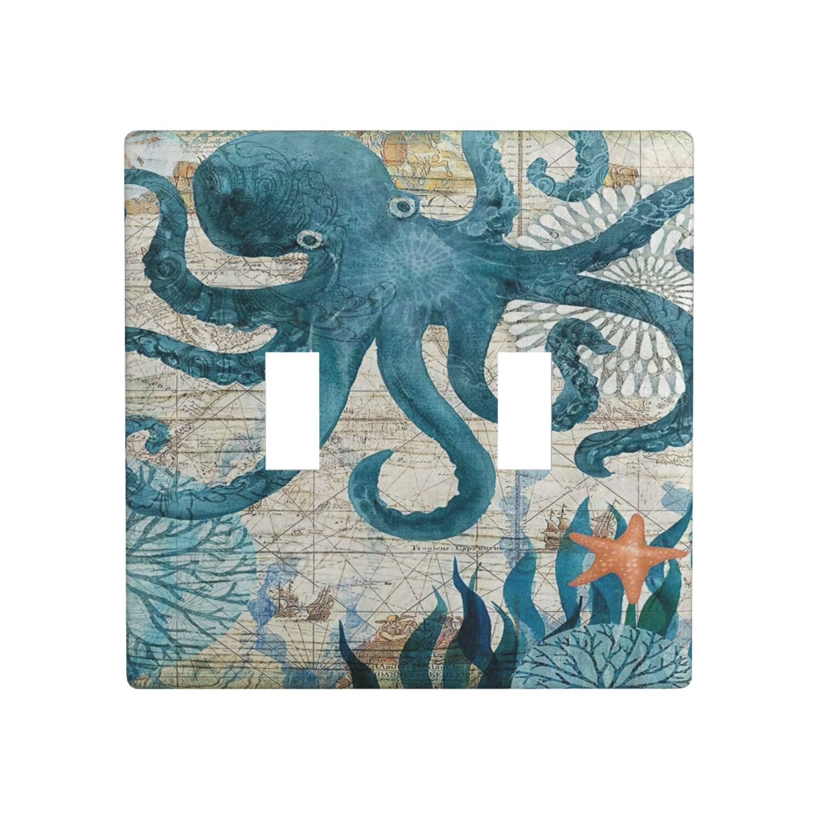 1Pcs Ocean octopus Wall Switch Cover Plate  Wall Plate Cover  Outlet Covers Wall Plate  For bedroom room decoration
