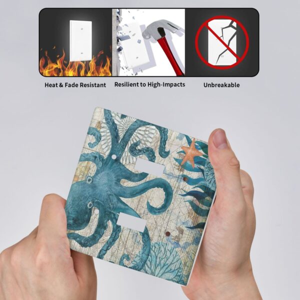 1Pcs Ocean octopus Wall Switch Cover Plate  Wall Plate Cover  Outlet Covers Wall Plate  For bedroom room decoration - Image 4