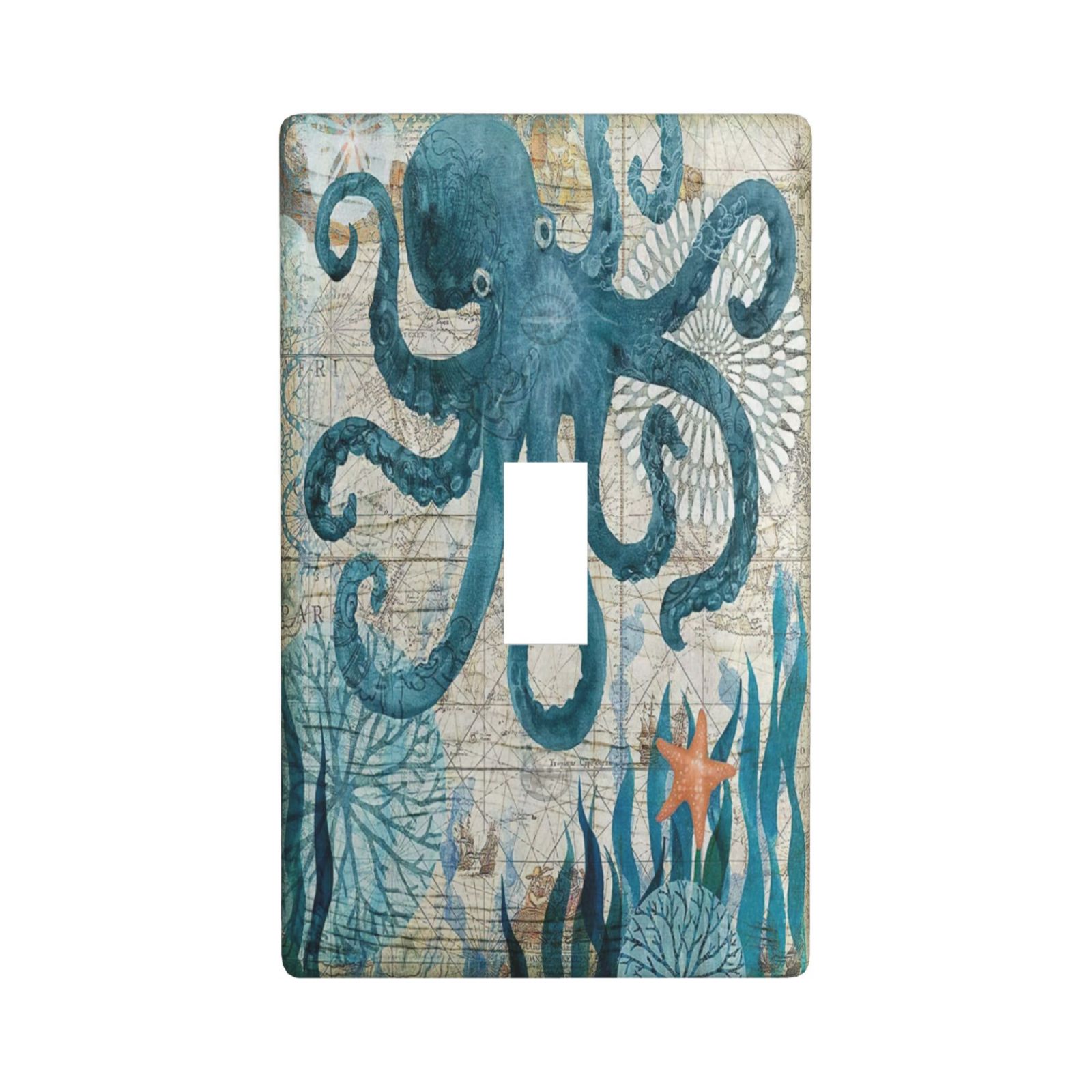 1Pcs Ocean octopus Wall Switch Cover Plate Wall Plate Cover Outlet Covers Wall Plate For bedroom room decoration