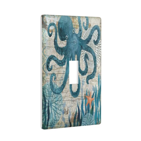 1Pcs Ocean octopus Wall Switch Cover Plate  Wall Plate Cover  Outlet Covers Wall Plate  For bedroom room decoration - Image 2
