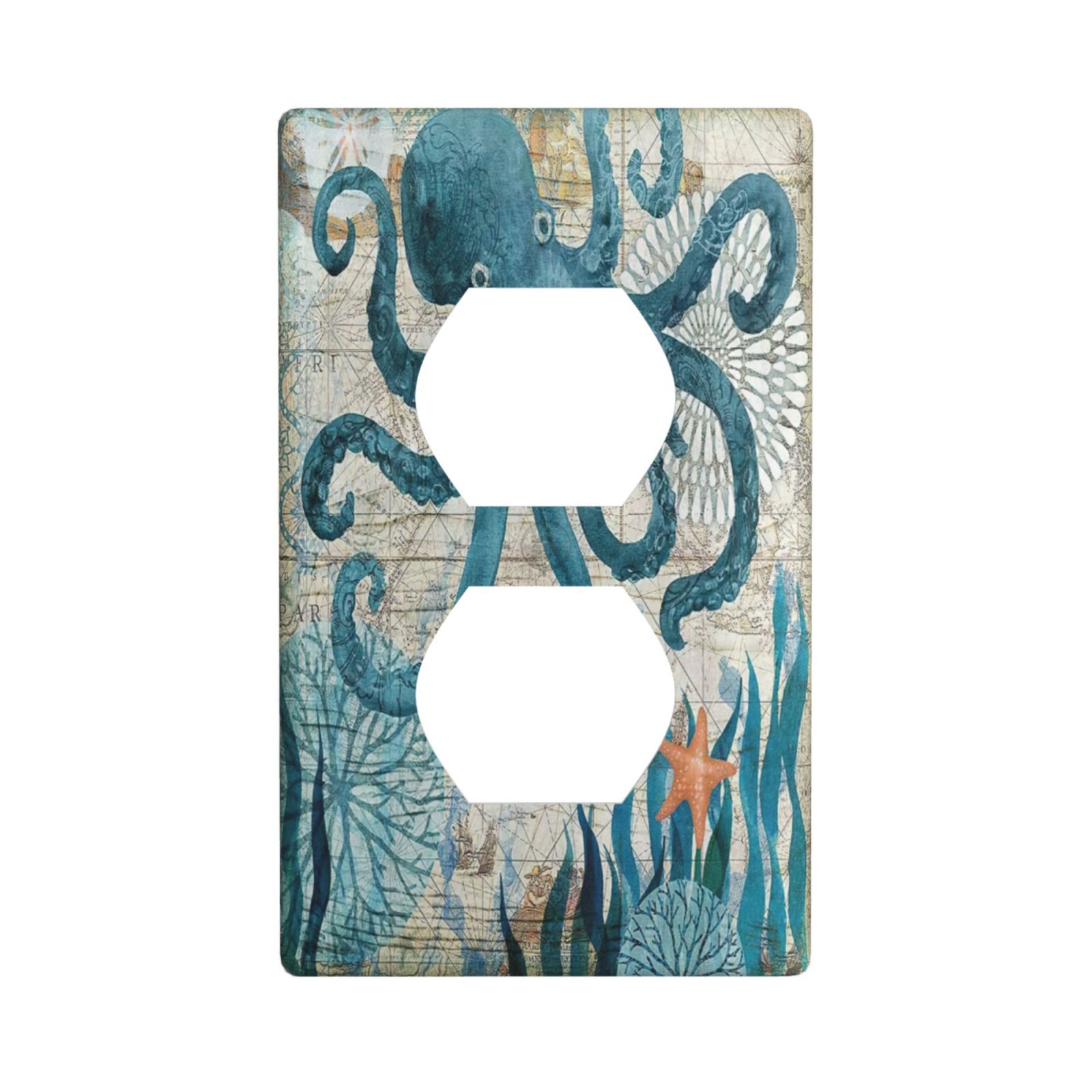 1Pcs Ocean octopus Wall Switch Cover Plate  Wall Plate Cover  Outlet Covers Wall Plate  For bedroom room decoration