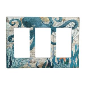1Pcs Ocean octopus Wall Switch Cover Plate  Wall Plate Cover  Outlet Covers Wall Plate  For bedroom room decoration