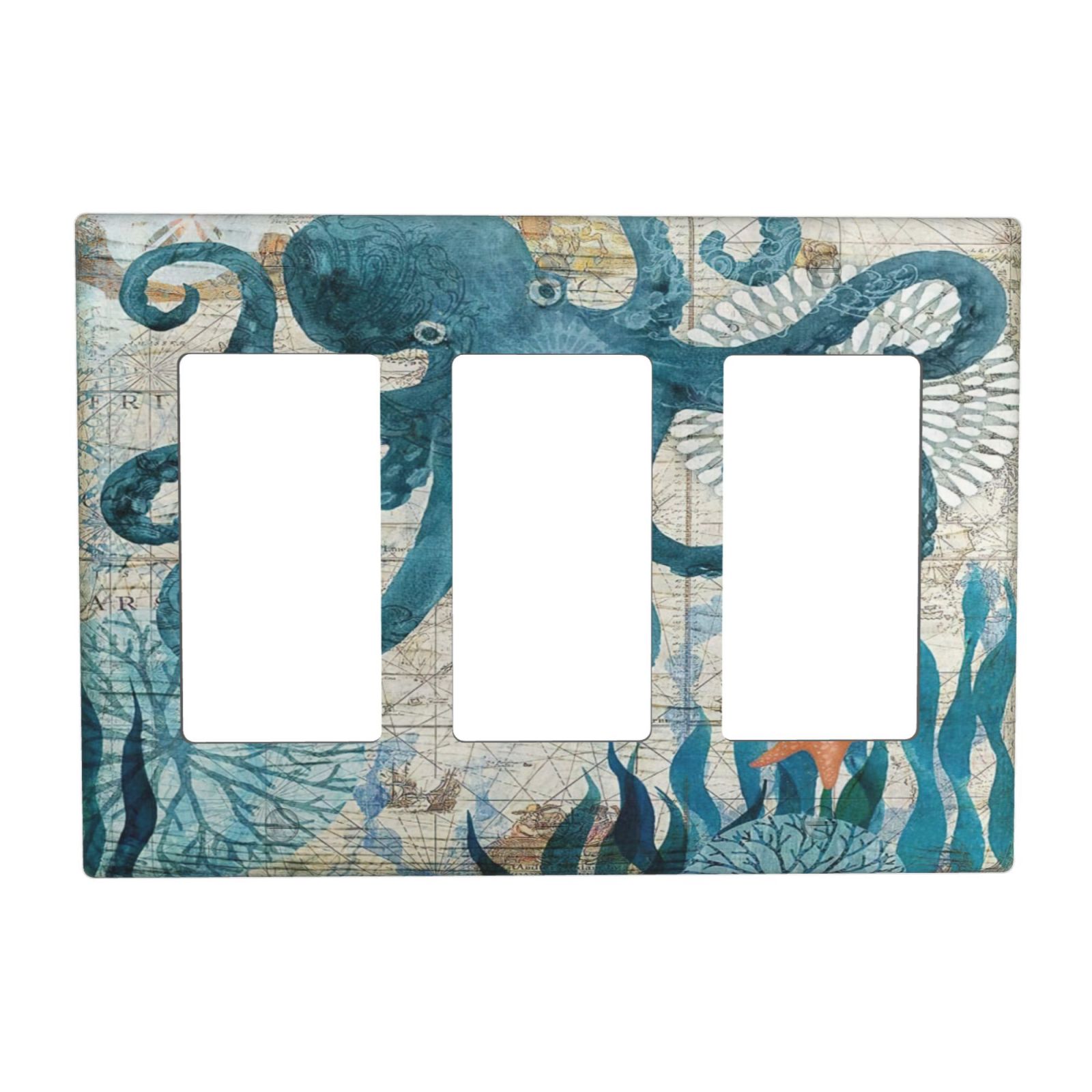 1Pcs Ocean octopus Wall Switch Cover Plate Wall Plate Cover Outlet Covers Wall Plate For bedroom room decoration