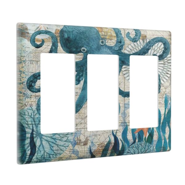 1Pcs Ocean octopus Wall Switch Cover Plate  Wall Plate Cover  Outlet Covers Wall Plate  For bedroom room decoration - Image 3