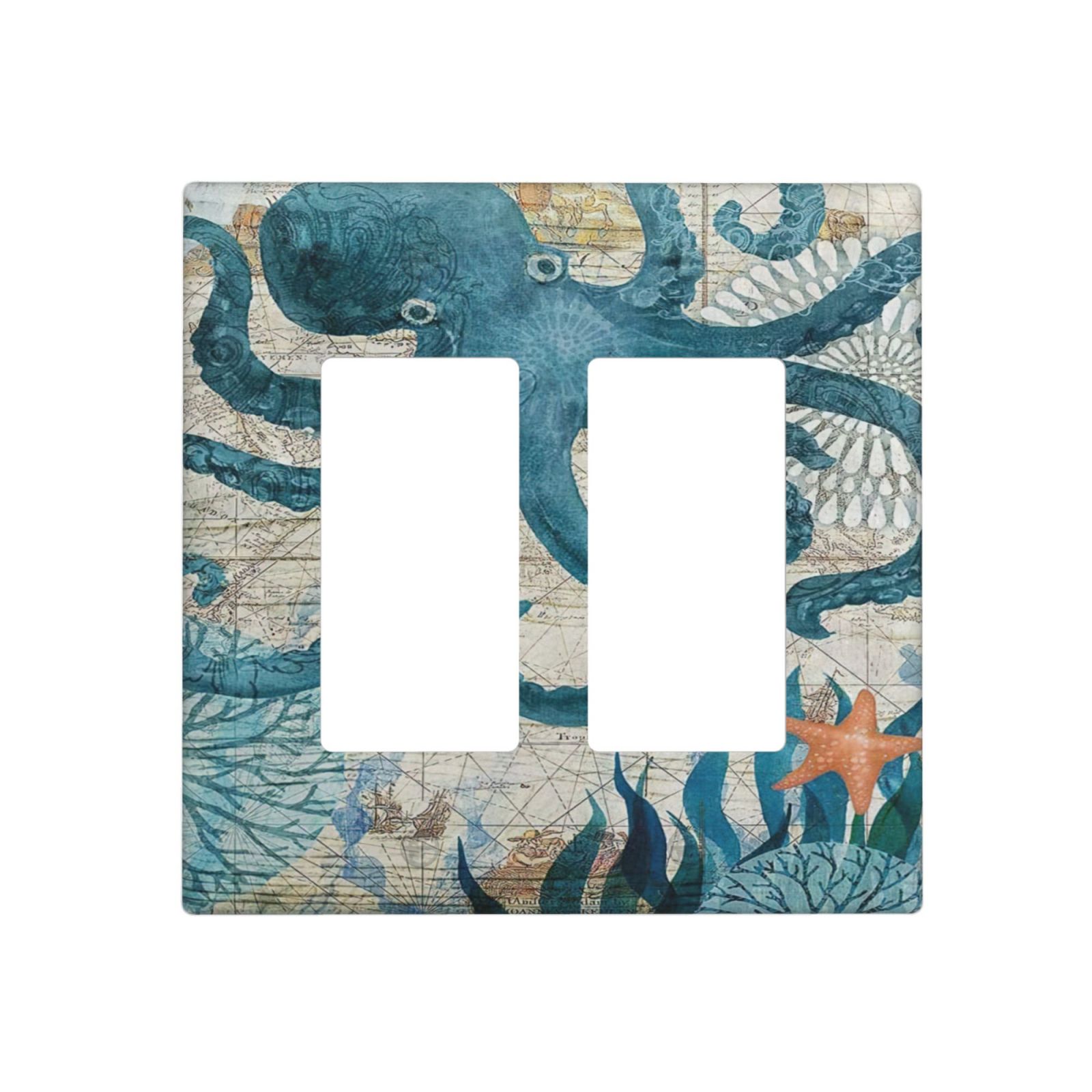 1Pcs Ocean octopus Wall Switch Cover Plate  Wall Plate Cover  Outlet Covers Wall Plate  For bedroom room decoration