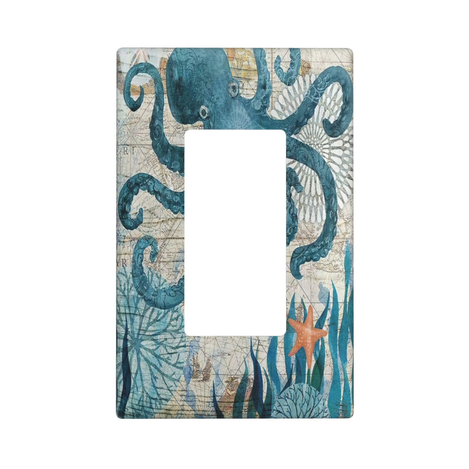 1Pcs Ocean octopus Wall Switch Cover Plate  Wall Plate Cover  Outlet Covers Wall Plate  For bedroom room decoration