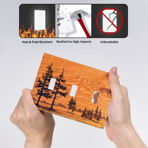 1Pcs Pine wood grain Wall Plate Cover  Switch Plate Covers  Light Switch Cover Plate  Wall Plate Cover Decorative  Decorative switch and socket covers for home kitchen decoration - Image 4