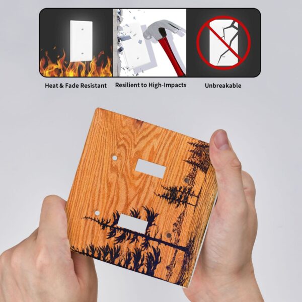 1Pcs Pine wood grain Wall Plate Cover  Switch Plate Covers  Light Switch Cover Plate  Wall Plate Cover Decorative  Decorative switch and socket covers for home kitchen decoration - Image 5