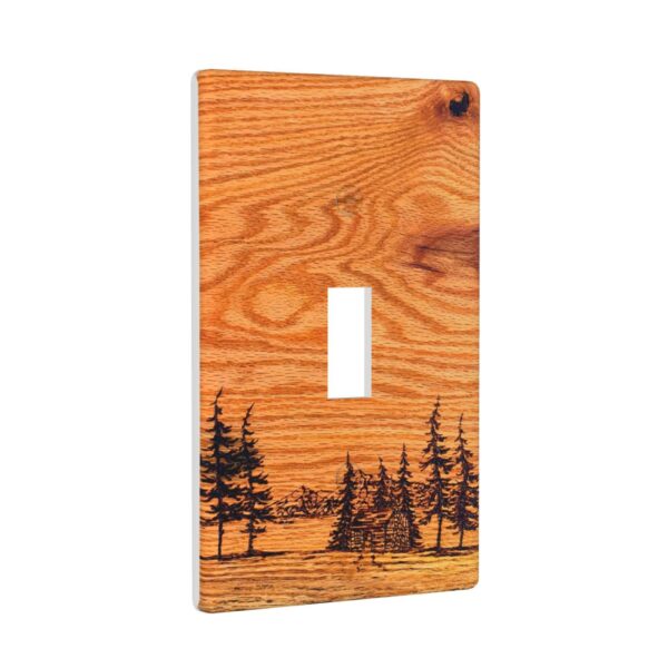 1Pcs Pine wood grain Wall Plate Cover  Switch Plate Covers  Light Switch Cover Plate  Wall Plate Cover Decorative  Decorative switch and socket covers for home kitchen decoration - Image 2