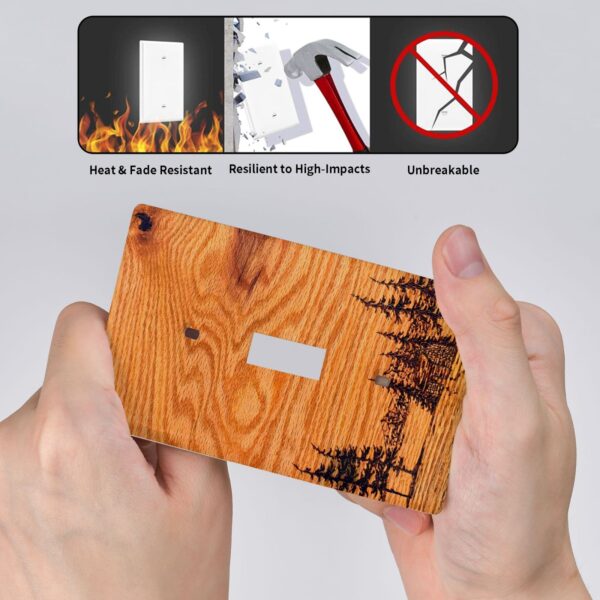 1Pcs Pine wood grain Wall Plate Cover  Switch Plate Covers  Light Switch Cover Plate  Wall Plate Cover Decorative  Decorative switch and socket covers for home kitchen decoration - Image 4