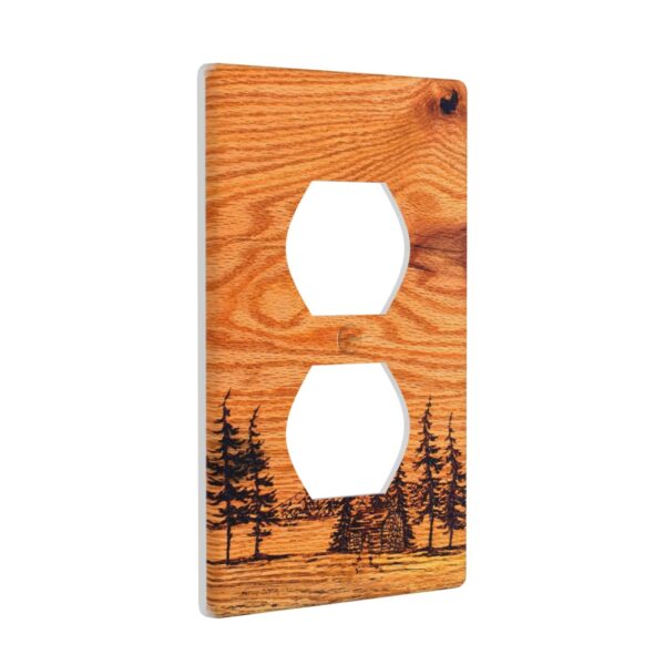 1Pcs Pine wood grain Wall Plate Cover  Switch Plate Covers  Light Switch Cover Plate  Wall Plate Cover Decorative  Decorative switch and socket covers for home kitchen decoration - Image 2