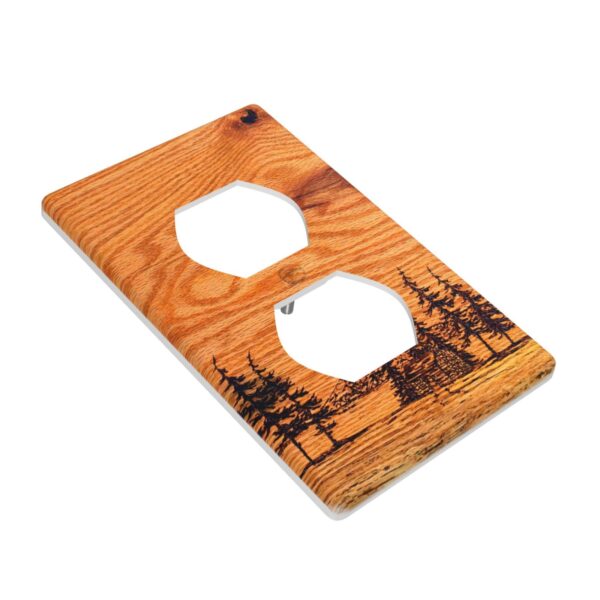 1Pcs Pine wood grain Wall Plate Cover  Switch Plate Covers  Light Switch Cover Plate  Wall Plate Cover Decorative  Decorative switch and socket covers for home kitchen decoration - Image 3