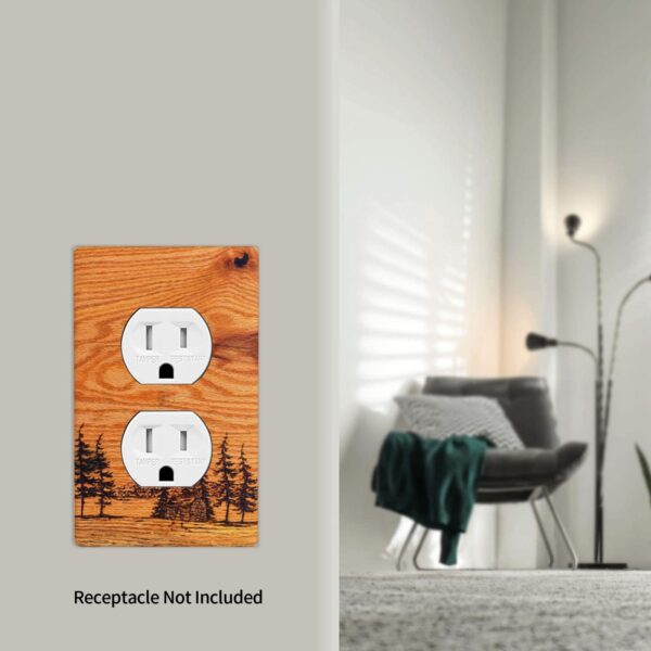1Pcs Pine wood grain Wall Plate Cover  Switch Plate Covers  Light Switch Cover Plate  Wall Plate Cover Decorative  Decorative switch and socket covers for home kitchen decoration - Image 5
