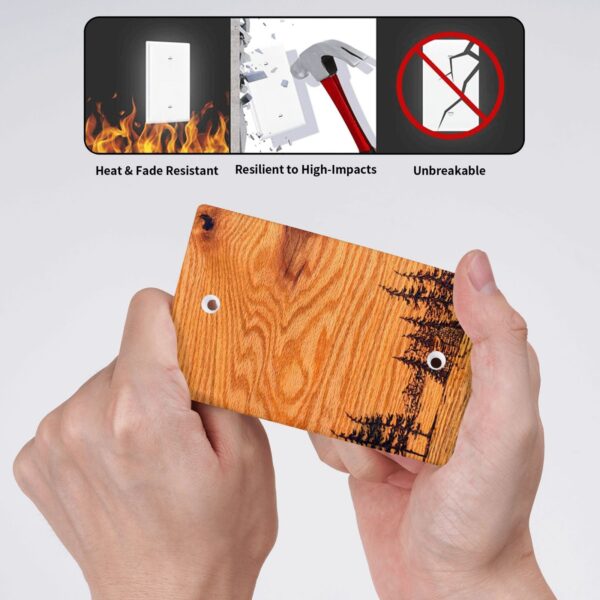 1Pcs Pine wood grain Wall Plate Cover  Switch Plate Covers  Light Switch Cover Plate  Wall Plate Cover Decorative  Decorative switch and socket covers for home kitchen decoration - Image 4