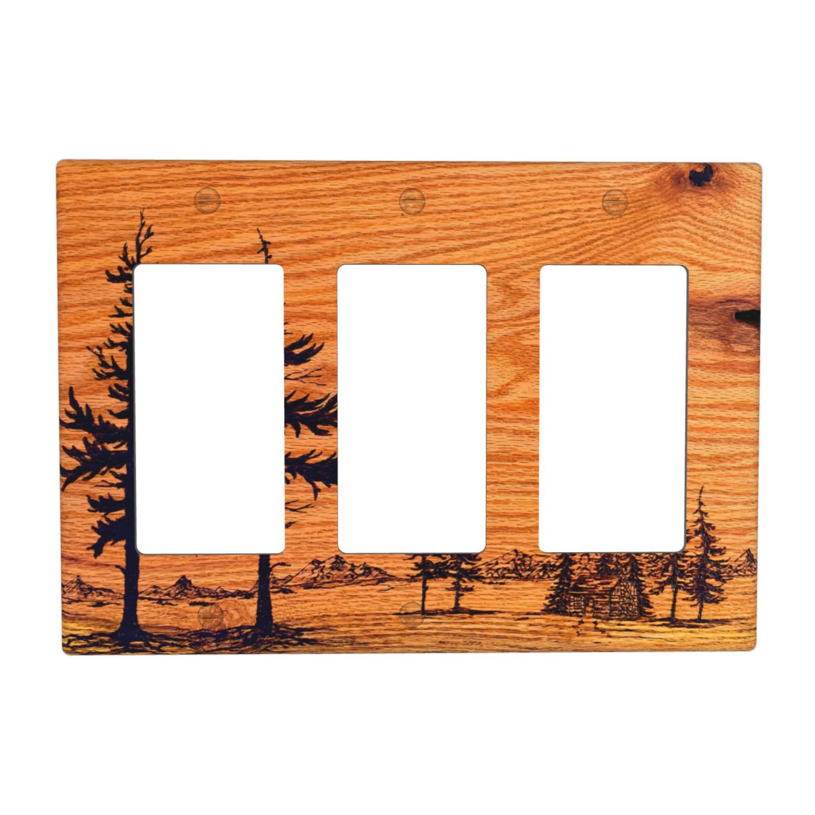 1Pcs Pine wood grain Wall Plate Cover Switch Plate Covers Light Switch Cover Plate Wall Plate Cover Decorative Decorative switch and socket covers for home kitchen decoration