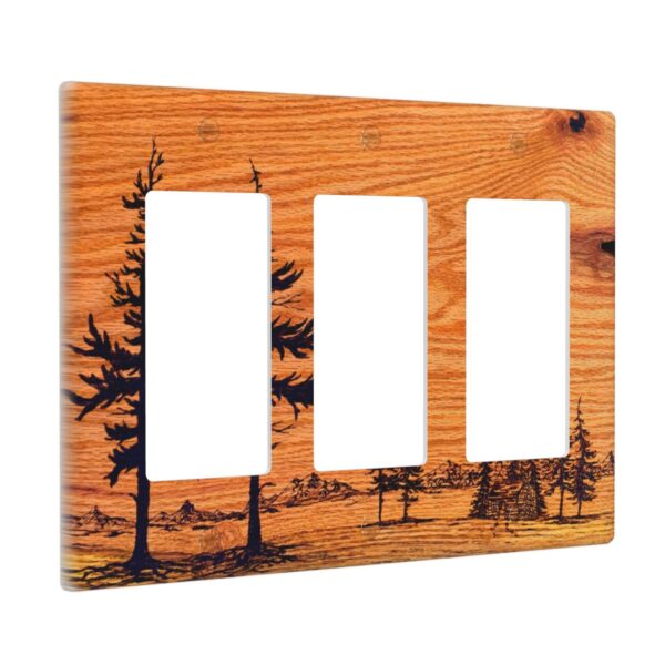 1Pcs Pine wood grain Wall Plate Cover  Switch Plate Covers  Light Switch Cover Plate  Wall Plate Cover Decorative  Decorative switch and socket covers for home kitchen decoration - Image 3