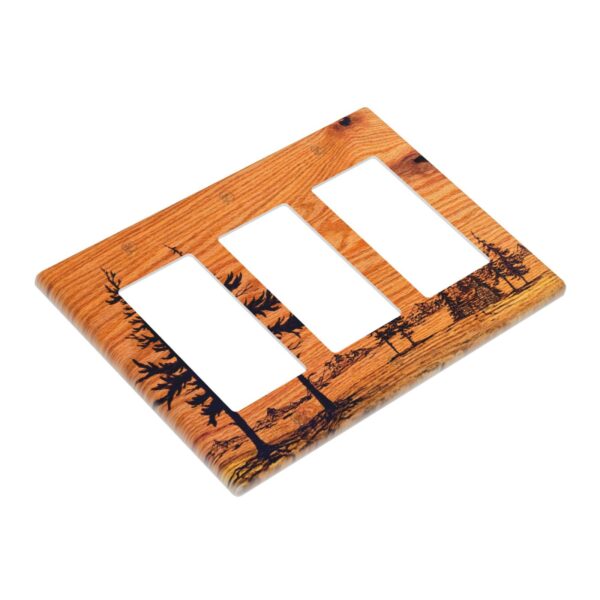 1Pcs Pine wood grain Wall Plate Cover  Switch Plate Covers  Light Switch Cover Plate  Wall Plate Cover Decorative  Decorative switch and socket covers for home kitchen decoration - Image 2