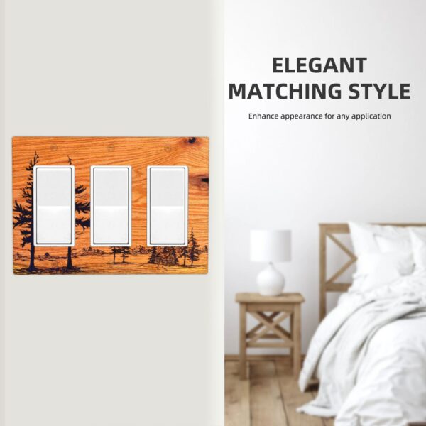 1Pcs Pine wood grain Wall Plate Cover  Switch Plate Covers  Light Switch Cover Plate  Wall Plate Cover Decorative  Decorative switch and socket covers for home kitchen decoration - Image 5